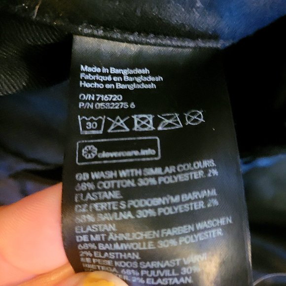 H&M Divided Black Waxed Jeans sz 4 - Picture 3 of 6